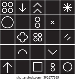 Vector seamless pattern. Universal repeating geometric abstract figure in black and white. Wallpaper, wrapping paper, interior, memphis, retro 80, 90s style 