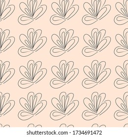 Vector seamless pattern unusual floral background. Beautiful continuous illustration. Hand drawn abstract art modern