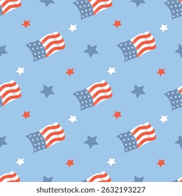 vector seamless pattern with us flags