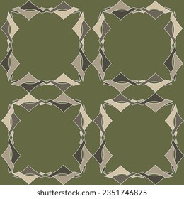 Vector seamless pattern using the basic double bow arrow shape on a dark green background