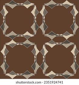 Vector seamless pattern using the basic double bow arrow shape on a dark brown background