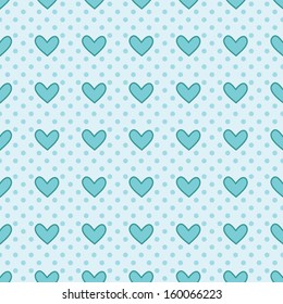 Vector seamless pattern with valentine hearts