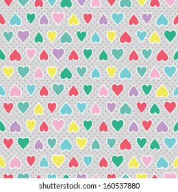 Vector seamless pattern with valentine hearts