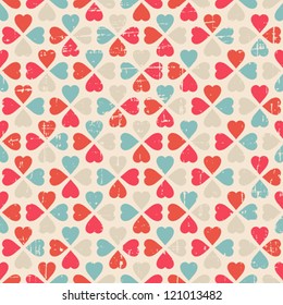 Vector seamless pattern of Valentine's Day in retro style.