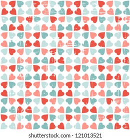 Vector seamless pattern of Valentine's Day in retro style.