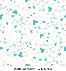 Vector seamless pattern. Valentine's day ornament with hearts. Romantic tiled pattern for wrapping paper and wallpaper design.