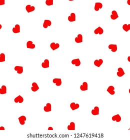 Vector seamless pattern for Valentine's Day. Cute hand drawn hearts on white background