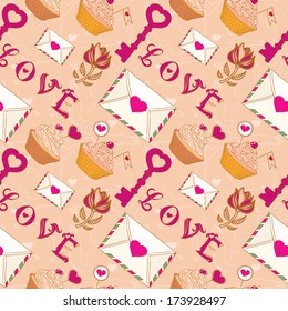 Vector seamless pattern to Valentine's Day. Love seamless pattern.