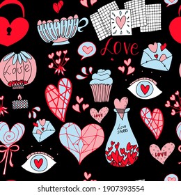vector seamless pattern valentines day
