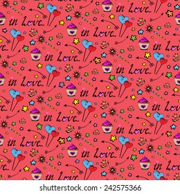 Vector seamless pattern of Valentine's Day