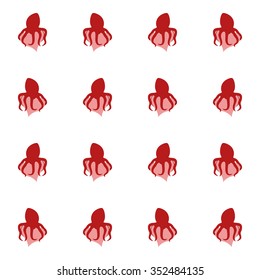 Vector seamless pattern of Valentines Day octopus wrapped around a heart