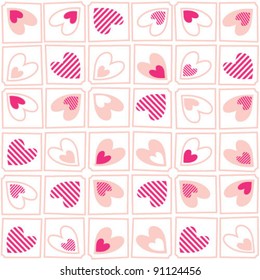 Vector seamless pattern for valentine's day in warm colors
