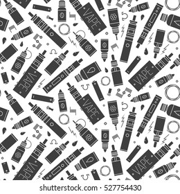 Vector seamless pattern for vape shop and vape service, e-cigarette store. Wrapping paper pattern