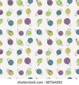 Vector seamless pattern of variety men shoes. Intricate endless background.