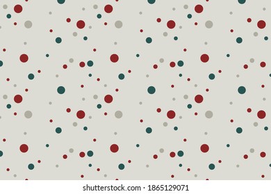 Vector of seamless pattern of various dots with the Christmas theme