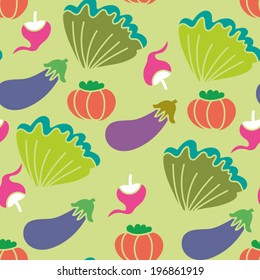 Vector seamless pattern with vegetables.