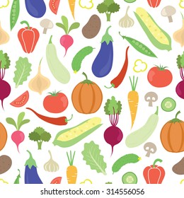 vector seamless pattern with vegetables