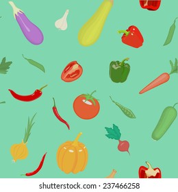 Vector seamless pattern with vegetables. Can be used for wallpaper, web page background, wrapping, textile and scrapbook.