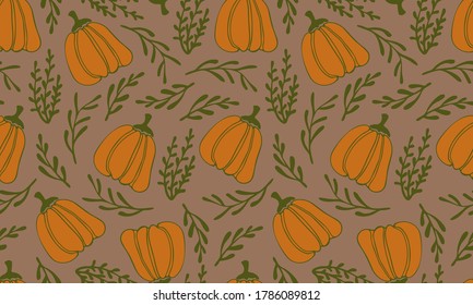 Vector seamless pattern of vegetables. Hand drawn doodle illustration of healthy farm food. Organic veggie grown in the garden.