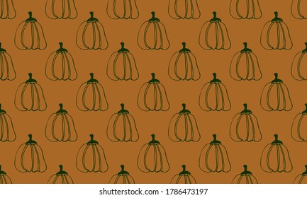 Vector seamless pattern of vegetables. Hand drawn doodle illustration of healthy farm food. Organic veggie grown in the garden.