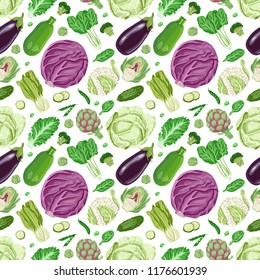 Vector seamless pattern with vegetables. Vector illustration for your design
