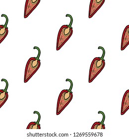 
Vector seamless pattern vegetables red pepper