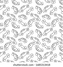 vector seamless pattern of vehicle transportation in white background. can be used for printing, textile, fabric.