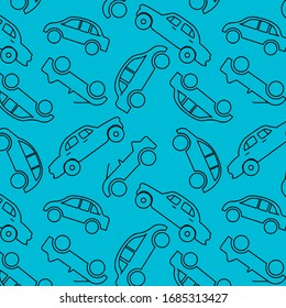 vectores sin fisuras de transporte de vehículos en fondo turquesa. puede ser utilizado para imprimir, textil, tela.
