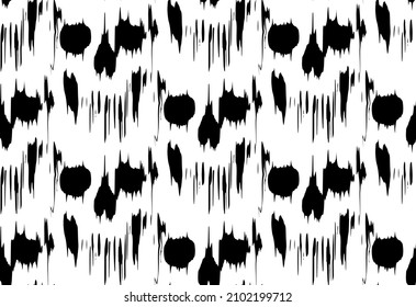 Vector seamless pattern of vertical motion blur smear skull on white background for Halloween templates or cards background.