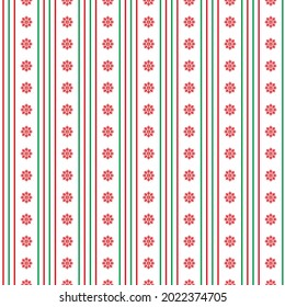 Vector seamless pattern with vertical stripes and snowflakes for printing on textiles, clothes, paper, wallpaper. Concept for winter season.