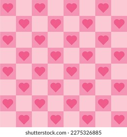 A vector seamless pattern very delicate in pink pastel shades with cute hearts. 