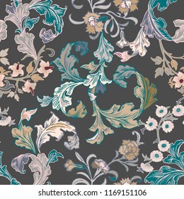 Vector seamless pattern victorian style. Vintage classic vintage ornament pattern. Luxury old fashioned damask ornament, royal victorian seamless texture for wallpapers, textile, wrapping.