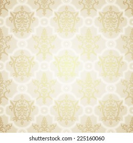 Vector seamless pattern in Victorian style. Element for design. Ornamental backdrop. Lace tracery background. Ornate floral decor for wallpaper. Endless texture. Contrast pattern fill.