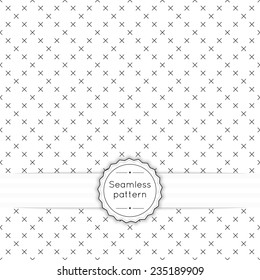 Vector seamless pattern with vintage old banner and ribbon. Repeating geometric shapes, diamond, cross, rhombus