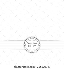 Vector seamless pattern with vintage old banner and ribbon. Repeating geometric shapes, diagonal line, 
