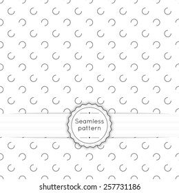 Vector seamless pattern with vintage old banner and ribbon. Repeating geometric shapes, diagonal dotted line, polka dot, circle, arc,  hemisphere