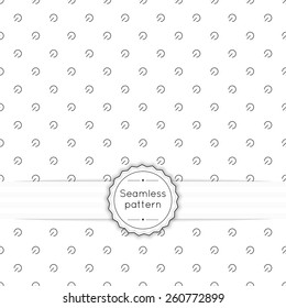 Vector seamless pattern with vintage old banner and ribbon. Repeating geometric shapes, diagonal dotted line, circle, arc,  hemisphere