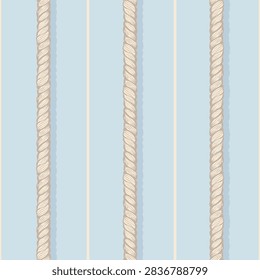 Vector seamless pattern of vintage rope in retro style. Marine pattern of rope stripes in nautical style.