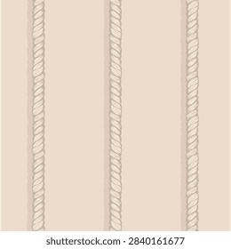 Vector seamless pattern of vintage rope in retro style. Marine pattern of rope stripes in nautical style.