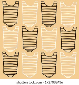 Vector nahtlos Muster mit Vintage Badeanzügen. Trendfarbenes Muster mit Badeanzügen im Sommer.