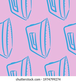 vector seamless pattern with vintage table iron