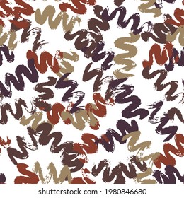 Vector seamless pattern with violet, brown, grey wave brush stroke on white background for print, wallpaper, wrapping paper, notebooks, textile, illustration, pillow