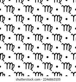 Vector seamless pattern with Virgo, zodiac sign. Simple design for wrappings, textile, wallpaper and backgrounds.