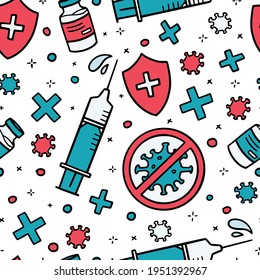 Patrón vectorial sin fisuras de la vacuna de virus y la inyección