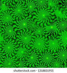 Vector seamless pattern of vortex flowers. Abstract flower pattern.