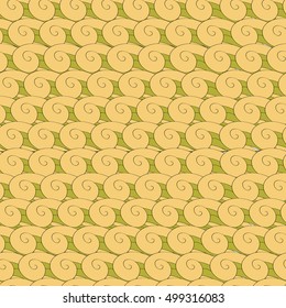 vector seamless pattern vortex whorl endless green yellow eps8