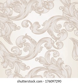 Vector seamless pattern for wallpaper design with swirls