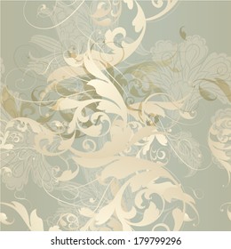 Vector seamless pattern for wallpaper design with swirls
