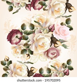 Vector seamless pattern for wallpaper design with flowers