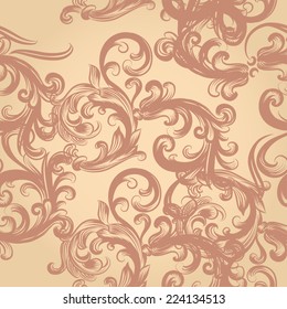 Vector seamless pattern for wallpaper design with swirls